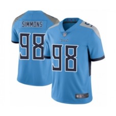 Men's Tennessee Titans #98 Jeffery Simmons Light Blue Alternate Vapor Untouchable Limited Player Football Jersey