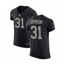 Men's Oakland Raiders #31 Isaiah Johnson Black Team Color Vapor Untouchable Elite Player Football Jersey