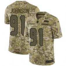 Men's Nike Seattle Seahawks #91 Tom Johnson Limited Camo 2018 Salute to Service NFL Jersey