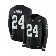 Men's Oakland Raiders #24 Johnathan Abram Limited Black Therma Long Sleeve Football Jersey