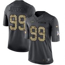 Men's Nike Seattle Seahawks #99 Quinton Jefferson Limited Black 2016 Salute to Service NFL Jersey