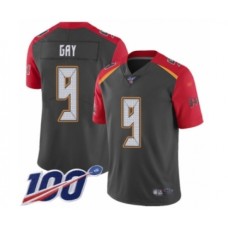 Men's Tampa Bay Buccaneers #9 Matt Gay Limited Gray Inverted Legend 100th Season Football Jersey