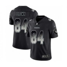 Men's Oakland Raiders #84 Antonio Brown Black Smoke Fashion Limited Jersey