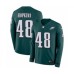 Men's Nike Philadelphia Eagles #48 Wes Hopkins Limited Green Therma Long Sleeve NFL Jersey