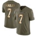 Men's Nike Seattle Seahawks #7 Brett Hundley Limited Olive Gold 2017 Salute to Service NFL Jersey