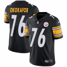 Men's Nike Pittsburgh Steelers #76 Chukwuma Okorafor Black Team Color Vapor Untouchable Limited Player NFL Jersey