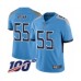 Men's Tennessee Titans #55 Jayon Brown Light Blue Alternate Vapor Untouchable Limited Player 100th Season Football Jersey