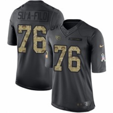 Men's Nike Tennessee Titans #76 Xavier Su'a-Filo Limited Black 2016 Salute to Service NFL Jersey