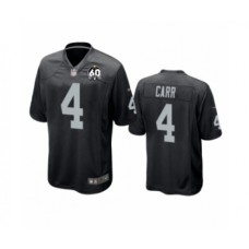 Men's Oakland Raiders #4 Derek Carr Game Black 60th Anniversary Team Color Football Jersey