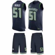 Men's Nike Seattle Seahawks #51 Barkevious Mingo Limited Steel Blue Tank Top Suit NFL Jersey