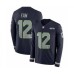 Men's Nike Seattle Seahawks 12th Fan Limited Navy Blue Therma Long Sleeve NFL Jersey