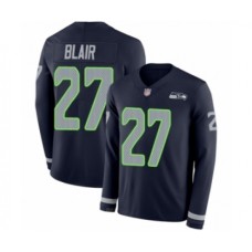 Men's Seattle Seahawks #27 Marquise Blair Limited Navy Blue Therma Long Sleeve Football Jersey