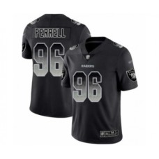 Men's Oakland Raiders #96 Clelin Ferrell Black Smoke Fashion Limited Football Stitched Jersey