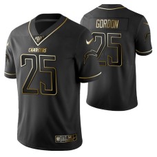 Los Angeles Chargers Melvin Gordon 100th Season Jersey Black Gold Logo Edition