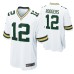 Men Green Bay Packers Aaron Rodgers #12 Game White Jersey