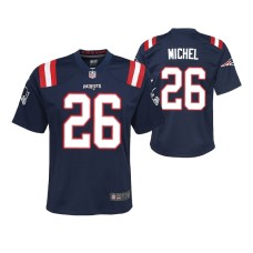 Youth New England Patriots Sony Michel Game #26 Navy Jersey