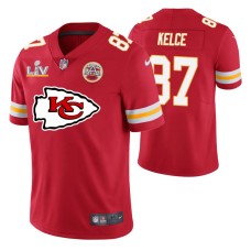 Kansas City Chiefs Super Bowl LV Vapor Limited #87 Travis Kelce Jersey Red Team Logo