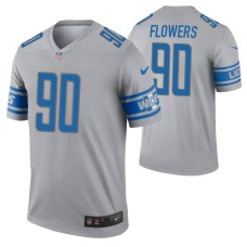 Men Trey Flowers Detroit Lions Jersey Gray Inverted Legend Edition