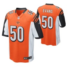 Men Cincinnati Bengals #50 Jordan Evans Orange Nike Game Jersey