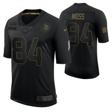 Minnesota Vikings Randy Moss #84 Black Retired Limited 2020 Salute To Service Jersey