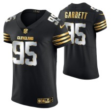 Men Cleveland Browns Myles Garrett Golden Edition Black Vapor Elite Jersey