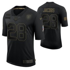 Josh Jacobs No. 28 Las Vegas Raiders Black Salute To Service 2020 Limited Jersey