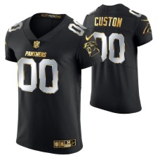 Men Carolina Panthers Custom Golden Edition Black Elite Jersey