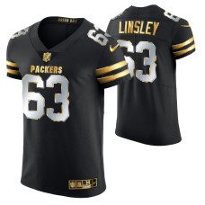 Green Bay Packers Corey Linsley #63 Golden Edition Black Elite Jersey