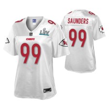 Khalen Saunders Kansas City Chiefs White Super Bowl LIV Champions Jersey Women