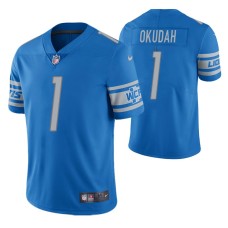 Lions Jeff Okudah 2020 NFL Draft Light Blue Jersey Vapor Limited