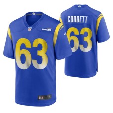 Los Angeles Rams Austin Corbett Game #63 Royal Jersey