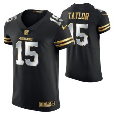 San Francisco 49ers Trent Taylor #15 Golden Edition Black Elite Jersey