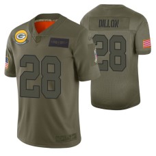 Packers AJ Dillon 2019 Salute to Service #28 Olive Limited Jersey