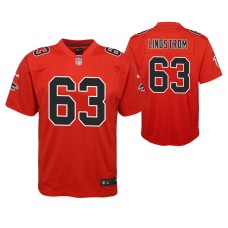 Youth Falcons Chris Lindstrom Red Color Rush Game Jersey