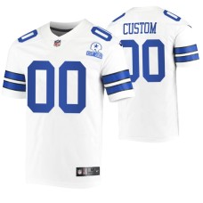 Men Dallas Cowboys Custom 60th Anniversary White Limited Jersey