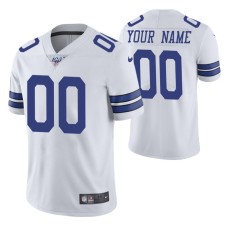 Dallas Cowboys Custom White 100th Season Vapor Limited Jersey