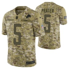 Detroit Lions #5 Matt Prater Camo Limited 2018 Salute to Service Jersey Men