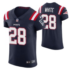 New England Patriots No. 28 James White Vapor Elite Navy Jersey