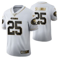 San Francisco 49ers Richard Sherman 100th Season Jersey White Vapor Limited Golden Edition