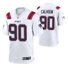 New England Patriots Shilique Calhoun #90 Game White Jersey