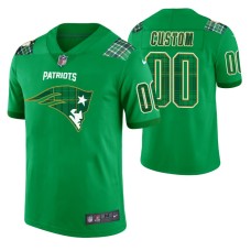 Men New England Patriots Custom Kelly Green St. Patrick Day Jersey