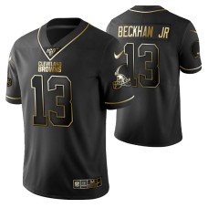 Cleveland Browns Odell Beckham Jr. 100th Season Jersey Black Gold Logo Edition