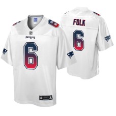 Nick Folk New England Patriots Fade Fashion White Authentic Jersey