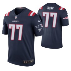 Men No. 77 Trent Brown New England Patriots Navy Color Rush Legend Jersey