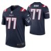 Men No. 77 Trent Brown New England Patriots Navy Color Rush Legend Jersey