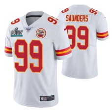 Khalen Saunders Kansas City Chiefs Super Bowl LIV Men White Vapor Limited Jersey