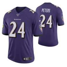 Men Baltimore Ravens Marcus Peters Purple 100th Season Vapor Limited Jersey