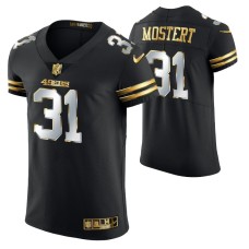 San Francisco 49ers Raheem Mostert #31 Golden Edition Black Elite Jersey