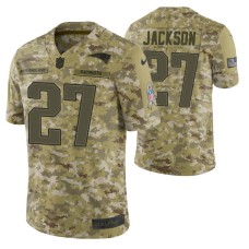 New England Patriots #27 J.C. Jackson Camo 2018 Salute to Service Jersey Men