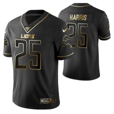 Detroit Lions Will Harris 100th Season Jersey Black Gold Logo Edition